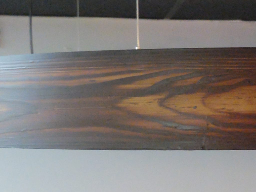 Faux wood circular LED light